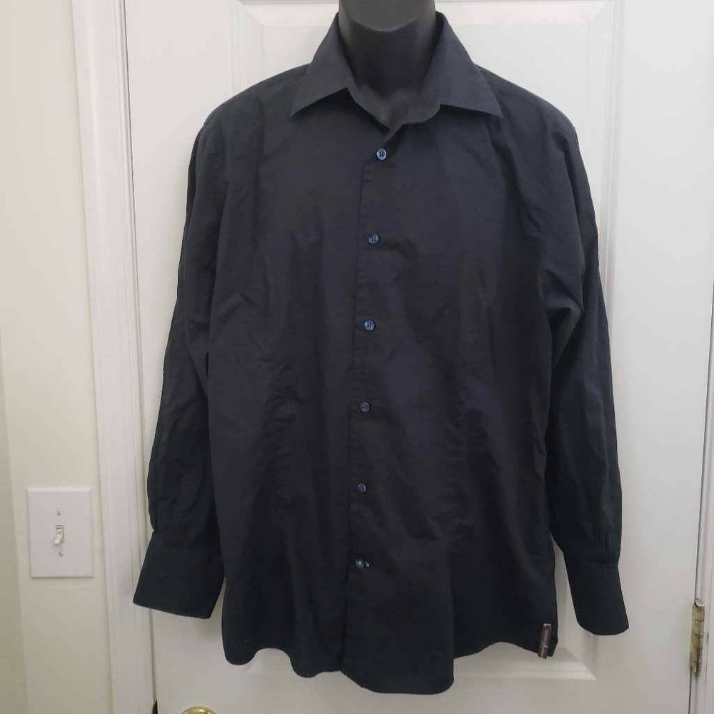 Guess By Marciano‎ Mens Button Front Shirt Blue Long Sleeve Stretch XXL